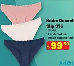 KADIN DESENLİ SLİP KÜLOT 3'LÜ